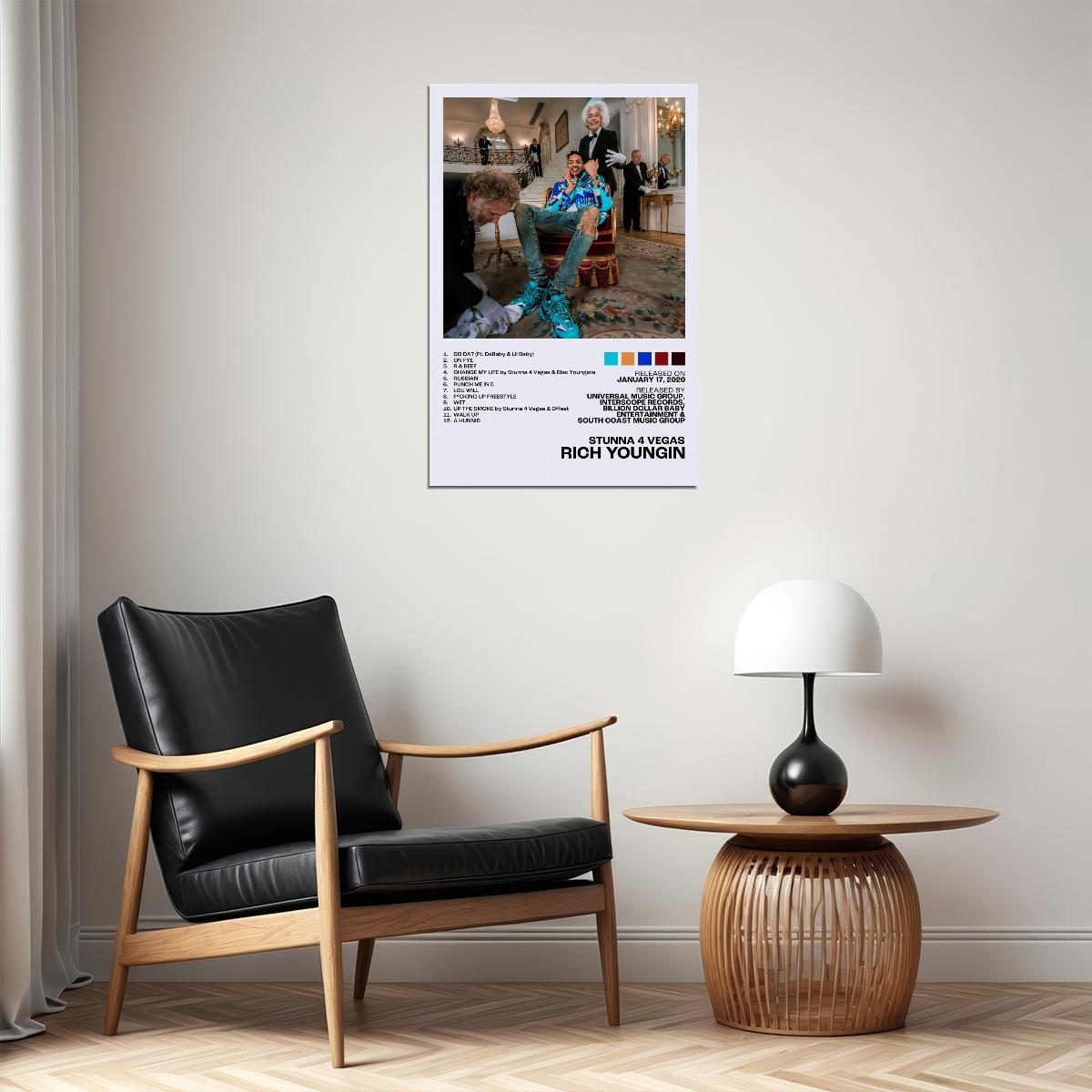 Stunna 4 Vegas RICH YOUNGIN Album Cover Music Poster Rap Home Decor For Living Room Hip-Hop Aesthetic Rapper Album Wall Art Records Poster Wall Decor For Bedroom - xonomax
