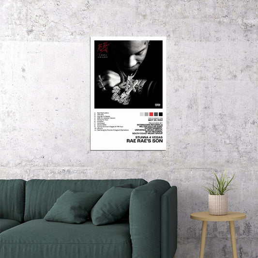 Stunna 4 Vegas Rae Rae’s Son Album Cover Music Poster Rap Home Decor For Living Room Hip-Hop Aesthetic Rapper Album Wall Art Records Poster Wall Decor For Bedroom - xonomax