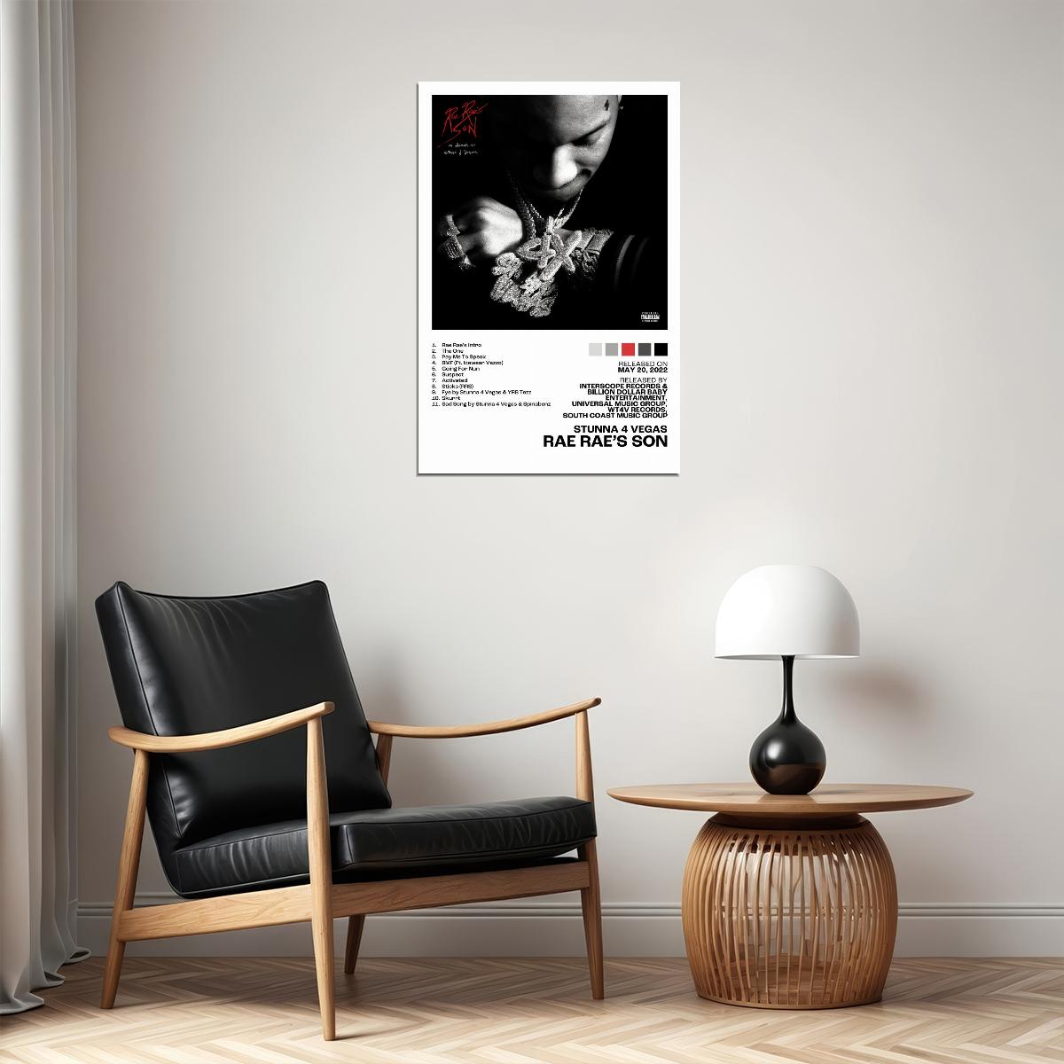 Stunna 4 Vegas Rae Rae’s Son Album Cover Music Poster Rap Home Decor For Living Room Hip-Hop Aesthetic Rapper Album Wall Art Records Poster Wall Decor For Bedroom - xonomax