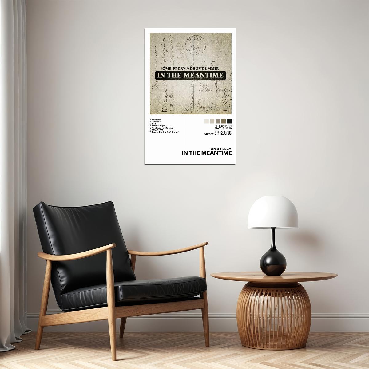 OMB Peezy In The Meantime Album Cover Music Poster Rap Home Decor For Living Room Hip-Hop Aesthetic Rapper Album Wall Art Records Poster Wall Decor For Bedroom - xonomax