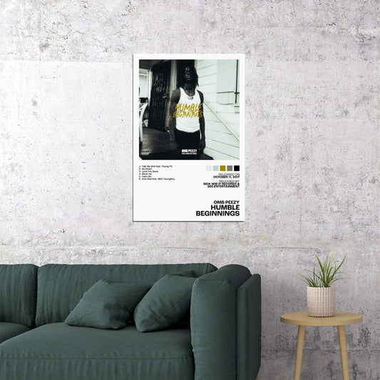 OMB Peezy Humble Beginnings Album Cover Music Poster Rap Home Decor For Living Room Hip-Hop Aesthetic Rapper Album Wall Art Records Poster Wall Decor For Bedroom - xonomax
