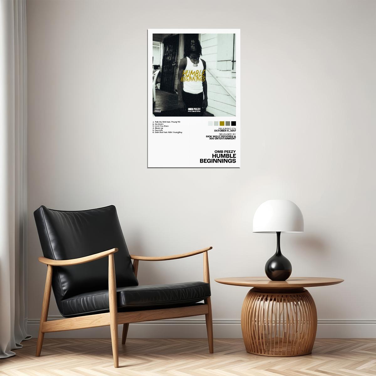 OMB Peezy Humble Beginnings Album Cover Music Poster Rap Home Decor For Living Room Hip-Hop Aesthetic Rapper Album Wall Art Records Poster Wall Decor For Bedroom - xonomax