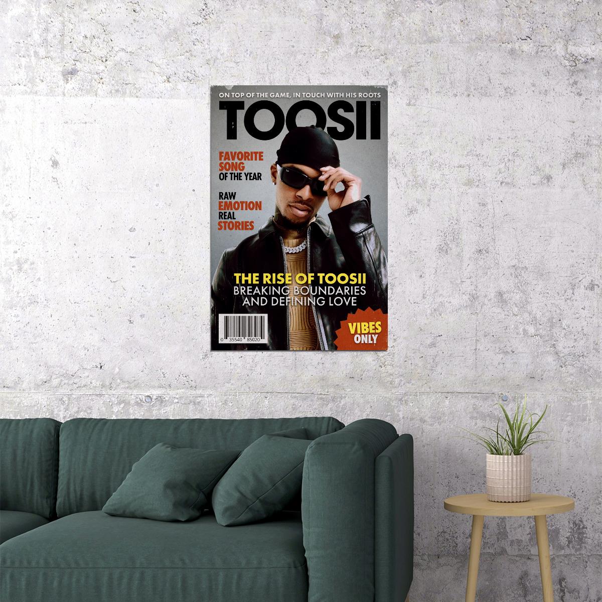 Toosii Rapper Music Poster Retro Old-School Hip-Hop Aesthetic Urban Rap Wall Art Bold Minimalist Style Print for Classic Rap Vibes Room Decor