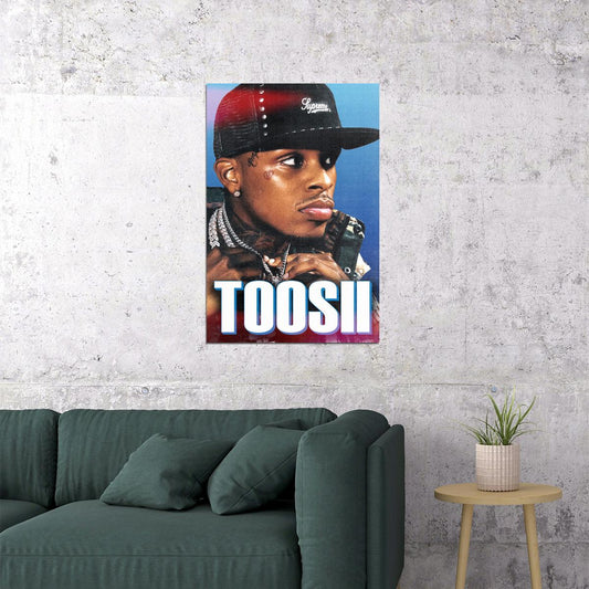 Toosii Rapper Music Poster Stylish Retro Aesthetic Hip-Hop Wall Art Colorful Urban Influence Bold Fashion Style Print for Rap Fans Modern Decor - xonomax