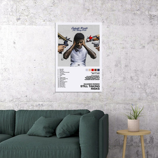 Quando Rondo Still Taking Risks Album Cover Music Poster Rap Home Decor For Living Room Hip-Hop Aesthetic Rapper Album Wall Art Records Poster Wall Decor For Bedroom - xonomax