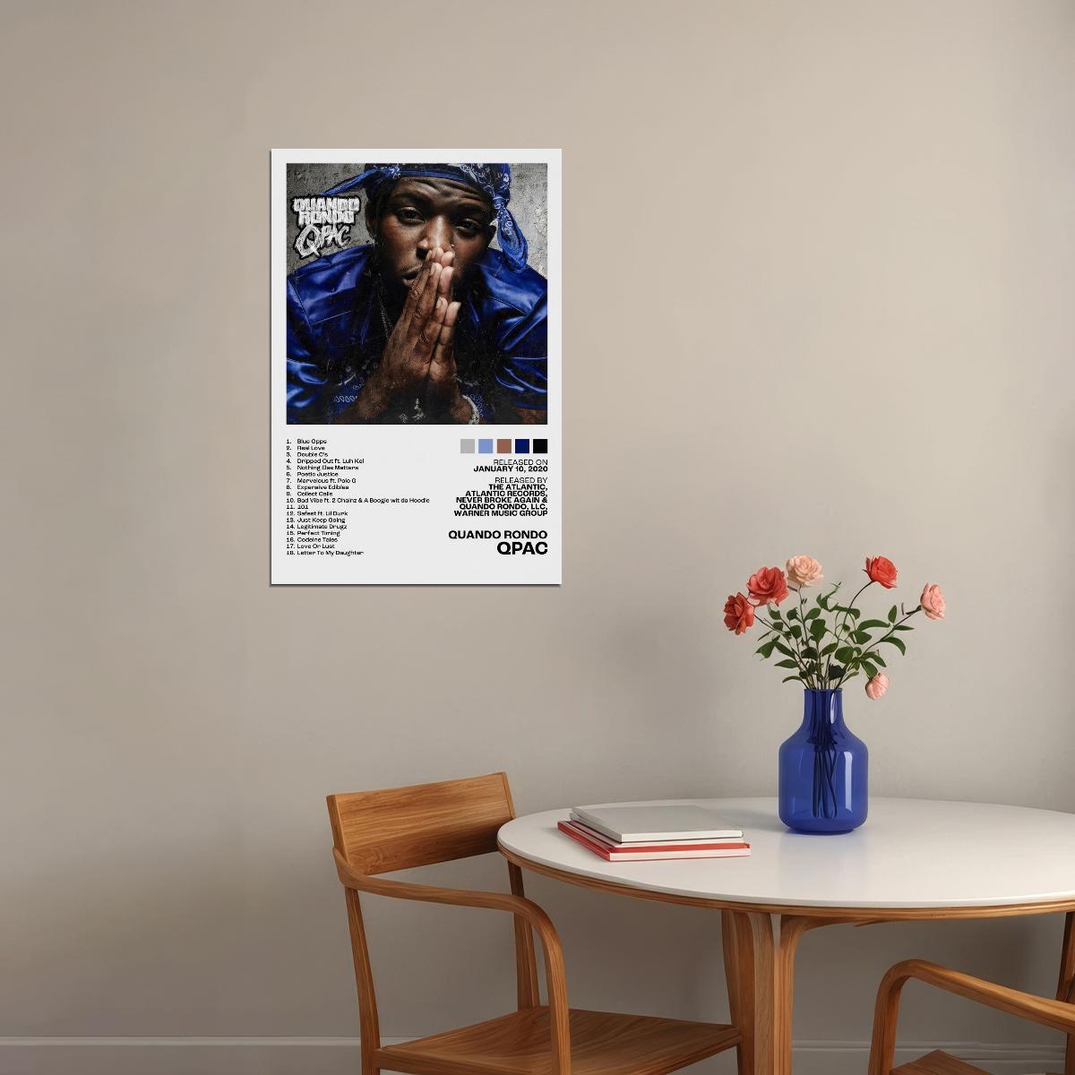 Quando Rondo Qpac Album Cover Music Poster Rap Home Decor For Living Room Hip-Hop Aesthetic Rapper Album Wall Art Records Poster Wall Decor For Bedroom - xonomax