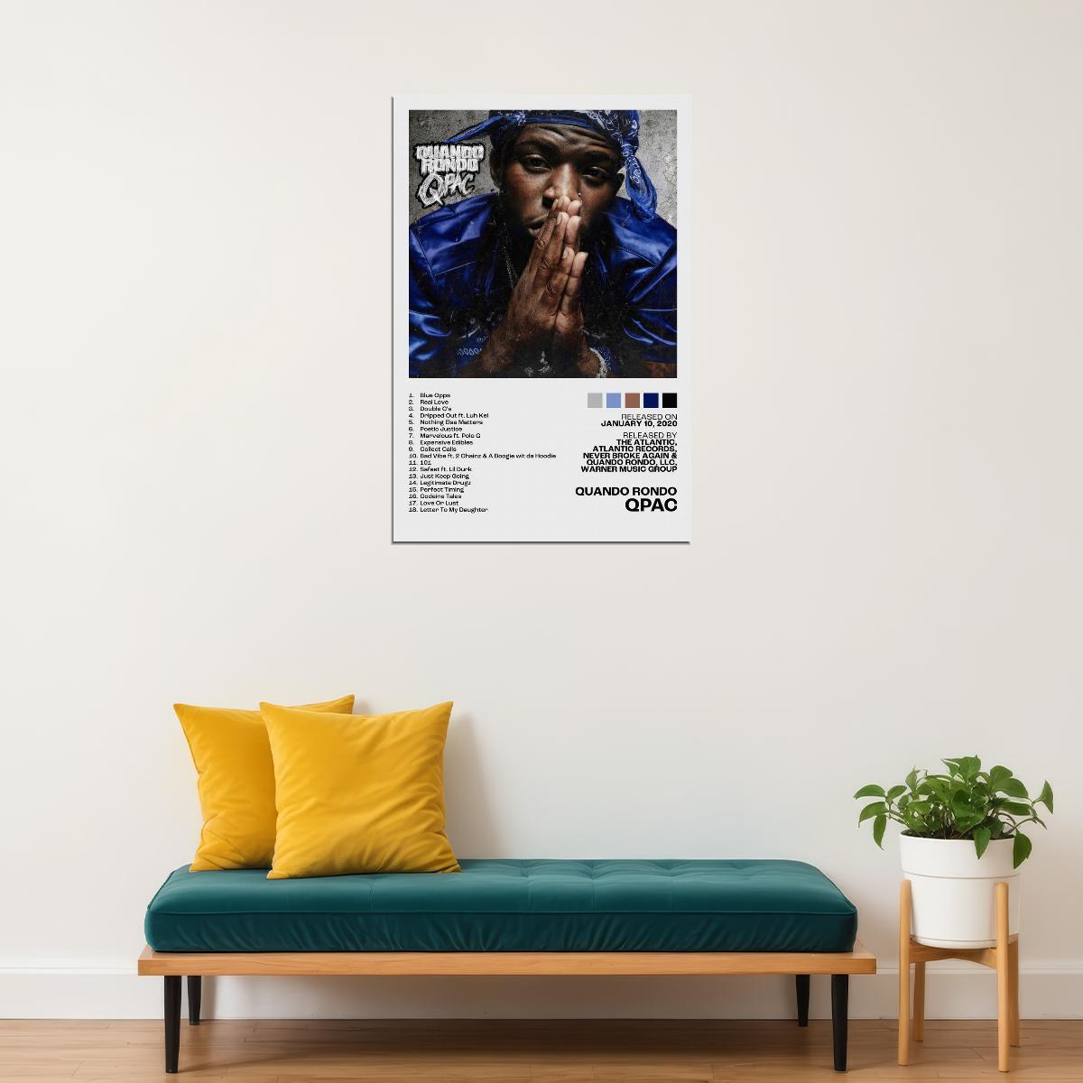 Quando Rondo Qpac Album Cover Music Poster Rap Home Decor For Living Room Hip-Hop Aesthetic Rapper Album Wall Art Records Poster Wall Decor For Bedroom - xonomax