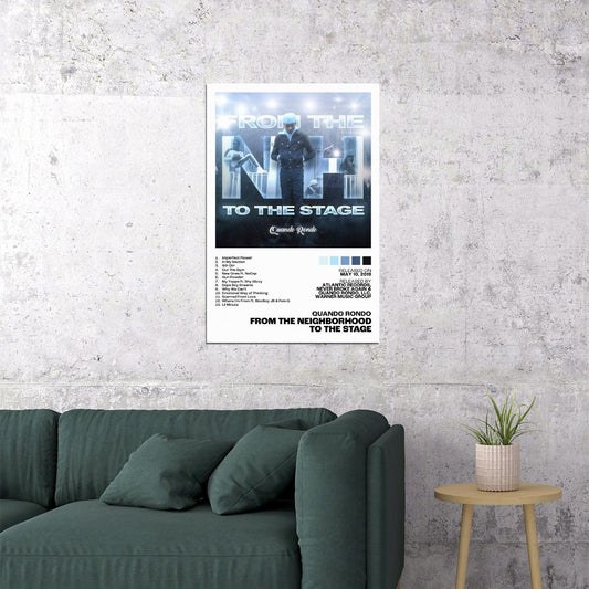Quando Rondo From the Neighborhood to the Stage Album Cover Music Poster Rap Home Decor For Living Room Hip-Hop Aesthetic Rapper Album Wall Art Poster Wall Decor - xonomax