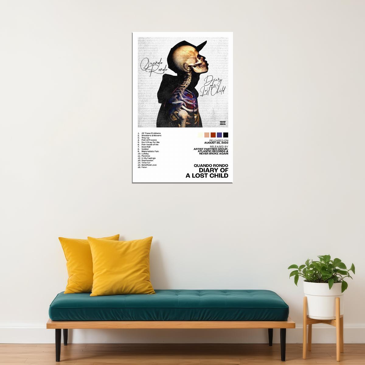 Quando Rondo Diary of a Lost Child Album Cover Music Poster Rap Home Decor For Living Room Hip-Hop Aesthetic Rapper Album Wall Art Records Poster Wall Decor For Bedroom - xonomax