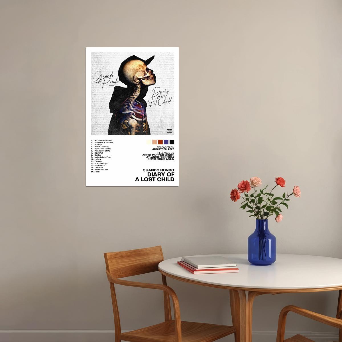 Quando Rondo Diary of a Lost Child Album Cover Music Poster Rap Home Decor For Living Room Hip-Hop Aesthetic Rapper Album Wall Art Records Poster Wall Decor For Bedroom - xonomax