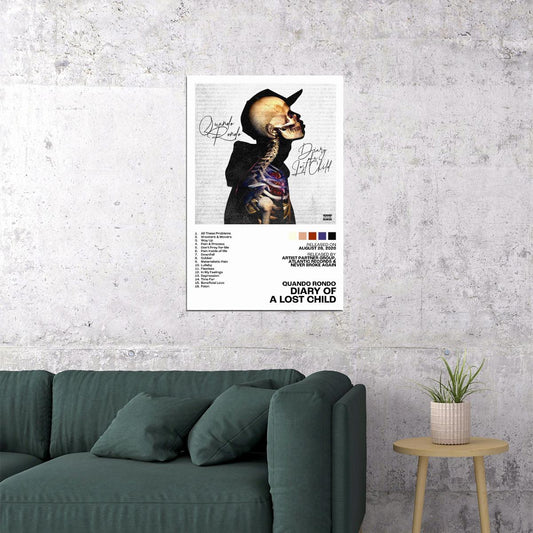 Quando Rondo Diary of a Lost Child Album Cover Music Poster Rap Home Decor For Living Room Hip-Hop Aesthetic Rapper Album Wall Art Records Poster Wall Decor For Bedroom - xonomax