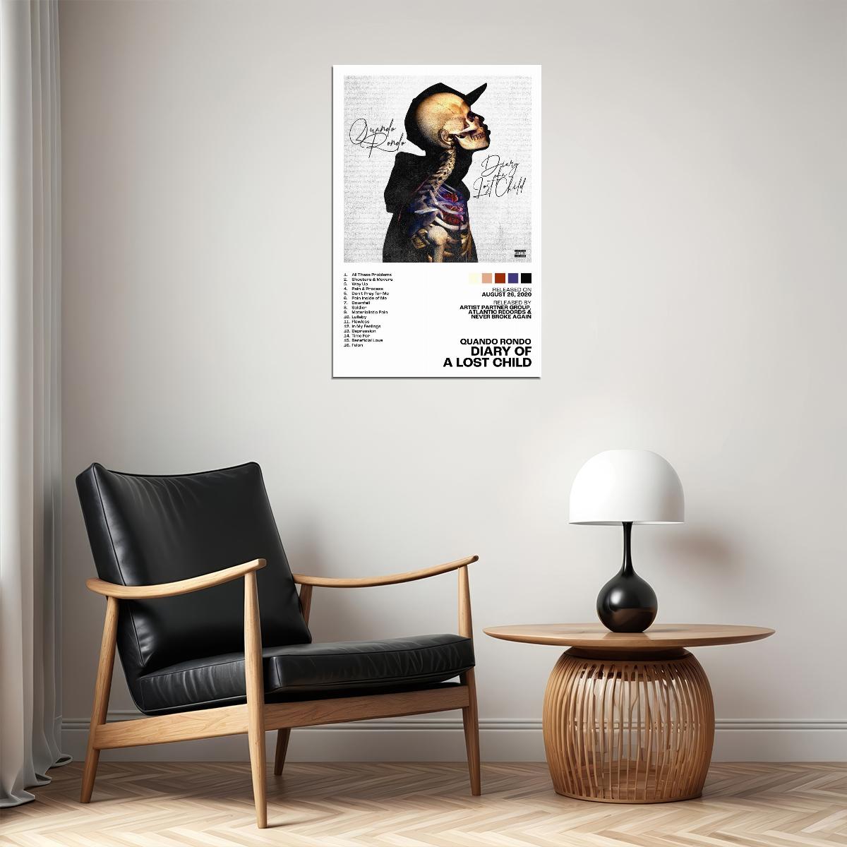 Quando Rondo Diary of a Lost Child Album Cover Music Poster Rap Home Decor For Living Room Hip-Hop Aesthetic Rapper Album Wall Art Records Poster Wall Decor For Bedroom - xonomax