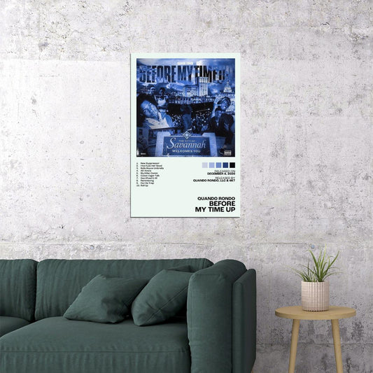 Quando Rondo Before My Time Up Album Cover Music Poster Rap Home Decor For Living Room Hip-Hop Aesthetic Rapper Album Wall Art Records Poster Wall Decor For Bedroom - xonomax