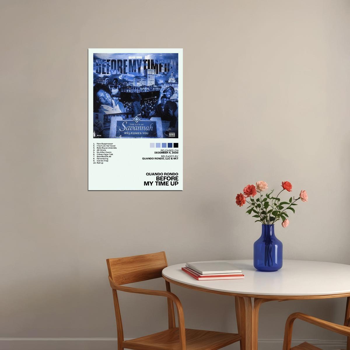 Quando Rondo Before My Time Up Album Cover Music Poster Rap Home Decor For Living Room Hip-Hop Aesthetic Rapper Album Wall Art Records Poster Wall Decor For Bedroom - xonomax
