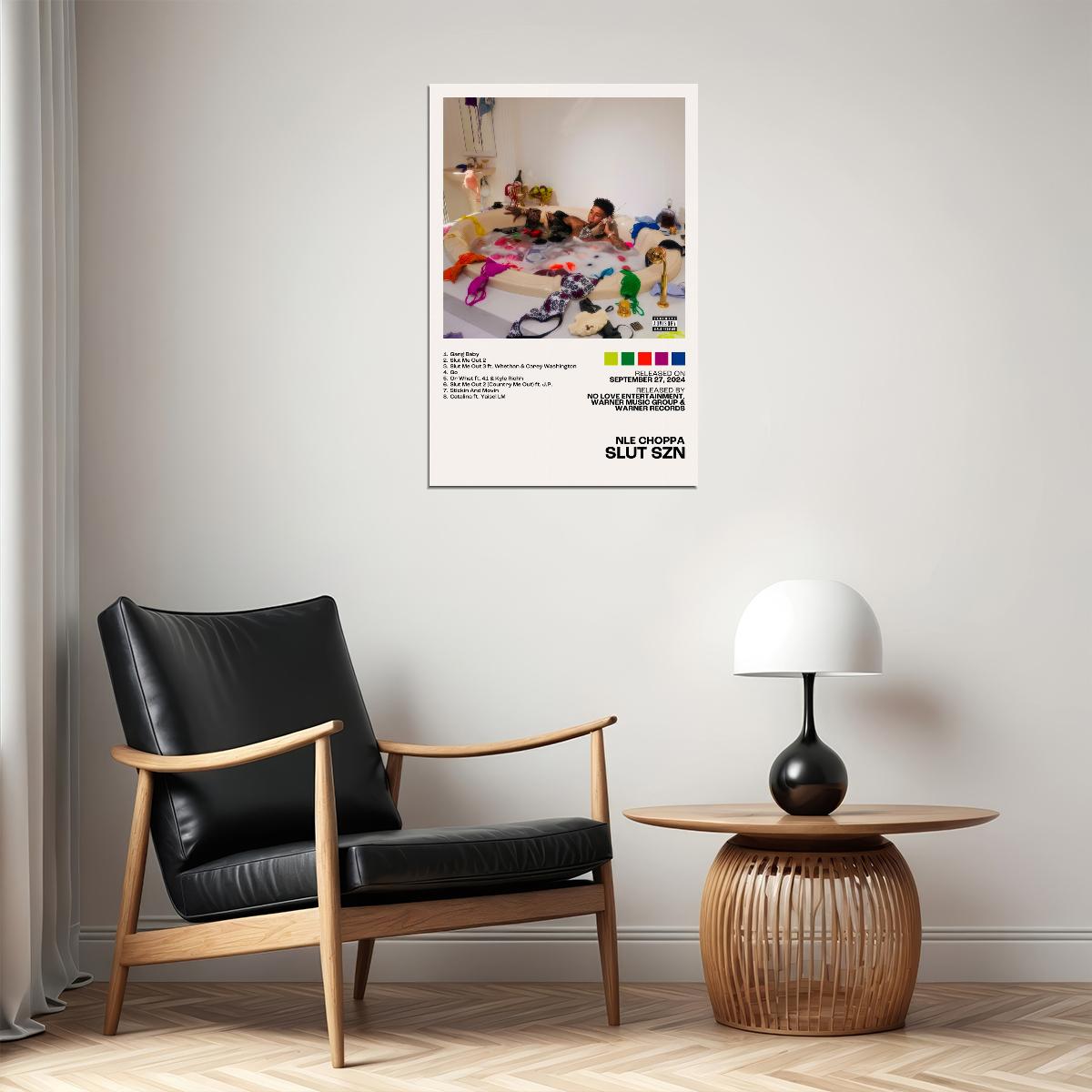 NLE Choppa SLUT SZN Album Cover Music Poster Rap Home Decor For Living Room Hip-Hop Aesthetic Rapper Album Wall Art Records Poster Wall Decor For Bedroom - xonomax