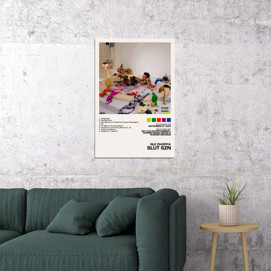 NLE Choppa SLUT SZN Album Cover Music Poster Rap Home Decor For Living Room Hip-Hop Aesthetic Rapper Album Wall Art Records Poster Wall Decor For Bedroom - xonomax