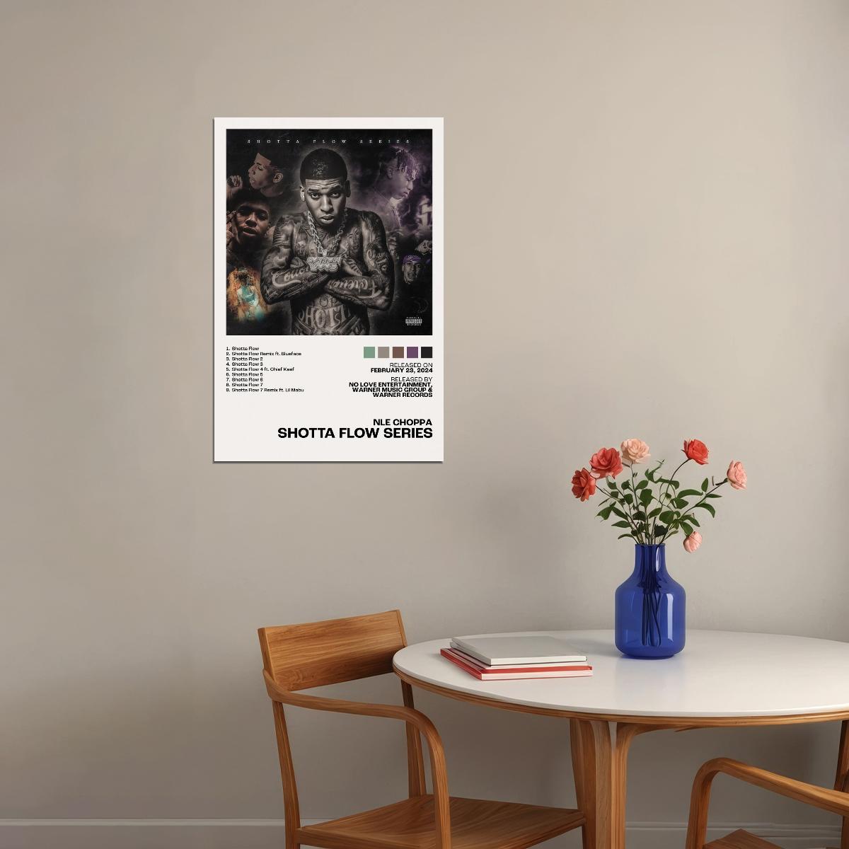 NLE Choppa Shotta Flow Series Album Cover Music Poster Rap Home Decor For Living Room Hip-Hop Aesthetic Rapper Album Wall Art Records Poster Wall Decor For Bedroom - xonomax
