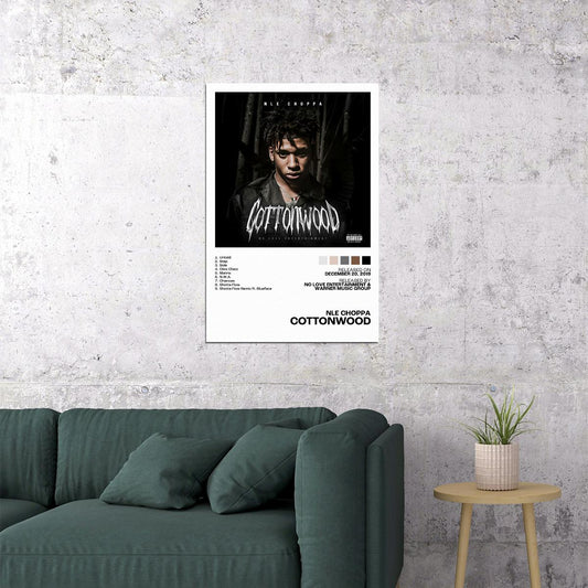 NLE Choppa Cottonwood Album Cover Music Poster Rap Home Decor For Living Room Hip-Hop Aesthetic Rapper Album Wall Art Records Poster Wall Decor For Bedroom - xonomax
