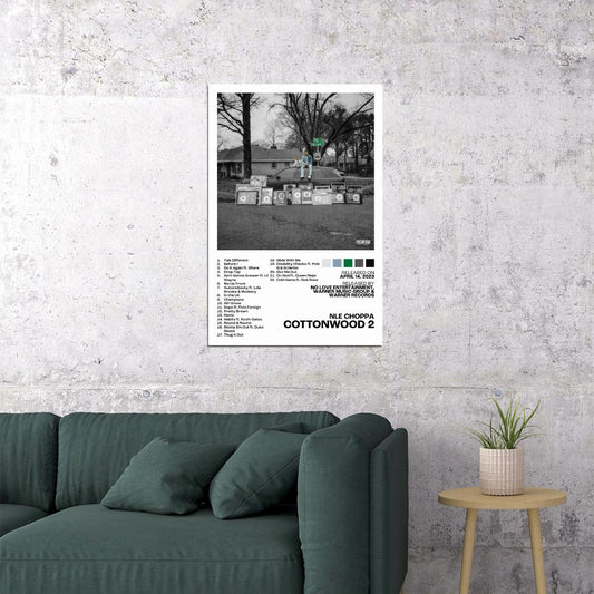 NLE Choppa Cottonwood 2 Album Cover Music Poster Rap Home Decor For Living Room Hip-Hop Aesthetic Rapper Album Wall Art Records Poster Wall Decor For Bedroom - xonomax