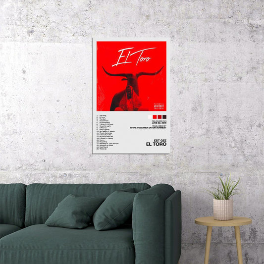 EST Gee El Toro Album Cover Music Poster Rap Home Decor For Living Room Hip-Hop Aesthetic Rapper Album Wall Art Records Poster Wall Decor For Bedroom - xonomax