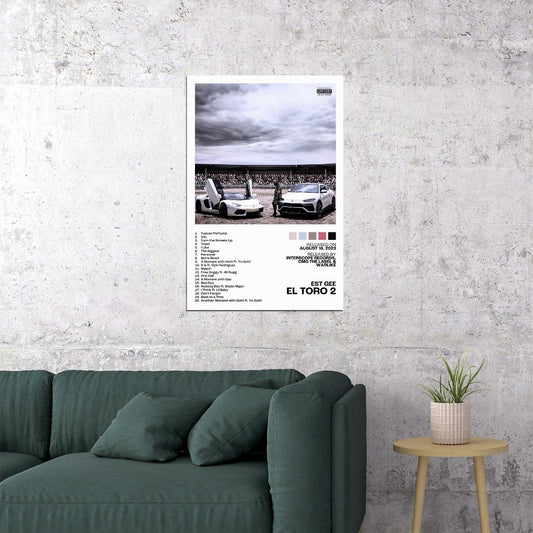 EST Gee El Toro 2 Album Cover Music Poster Rap Home Decor For Living Room Hip-Hop Aesthetic Rapper Album Wall Art Records Poster Wall Decor For Bedroom - xonomax