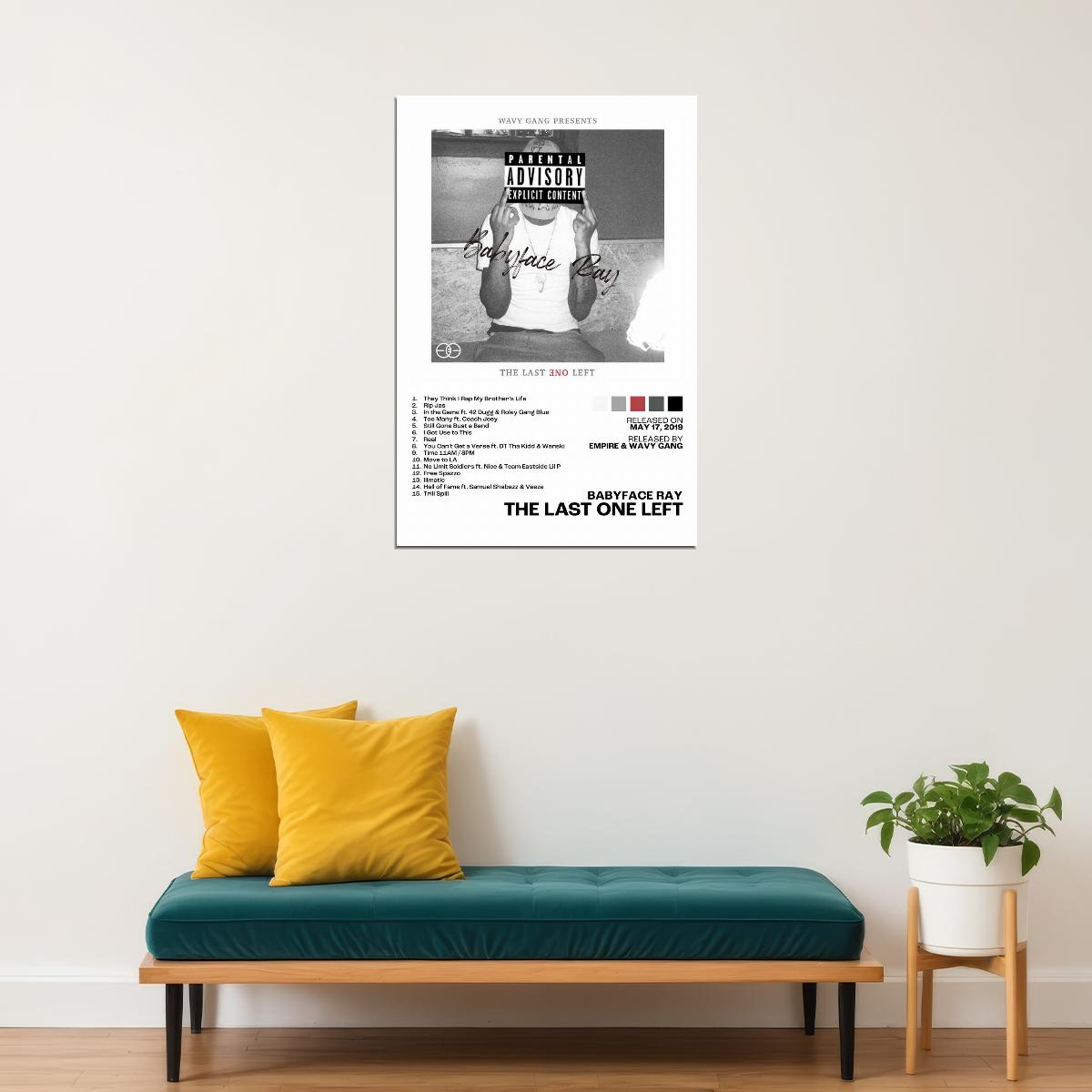 Babyface Ray The Last One Left Album Cover Music Poster Rap Home Decor For Living Room Hip-Hop Aesthetic Rapper Album Wall Art Records Poster Wall Decor For Bedroom - xonomax