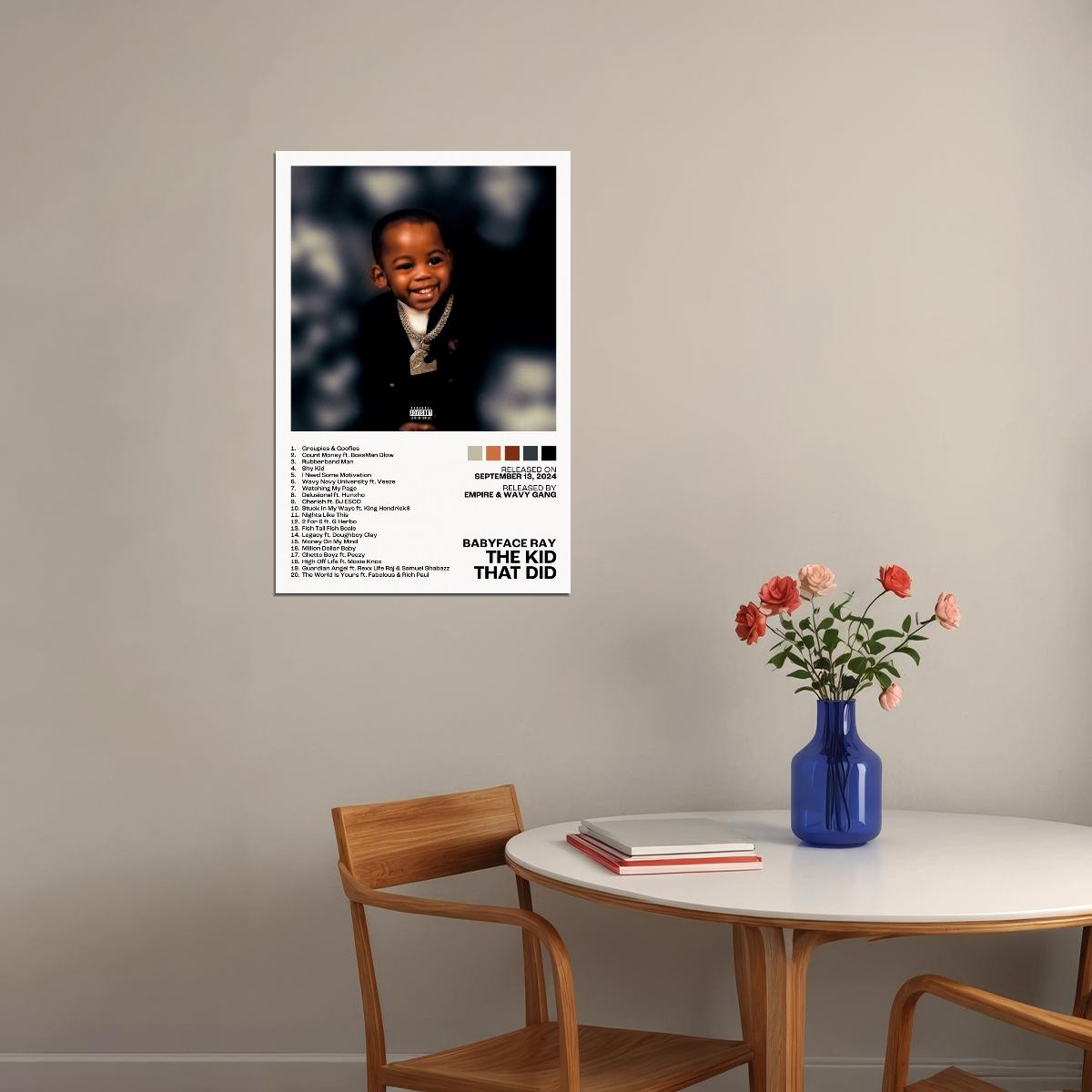 Babyface Ray The Kid That Did Album Cover Music Poster Rap Home Decor For Living Room Hip-Hop Aesthetic Rapper Album Wall Art Records Poster Wall Decor For Bedroom - xonomax