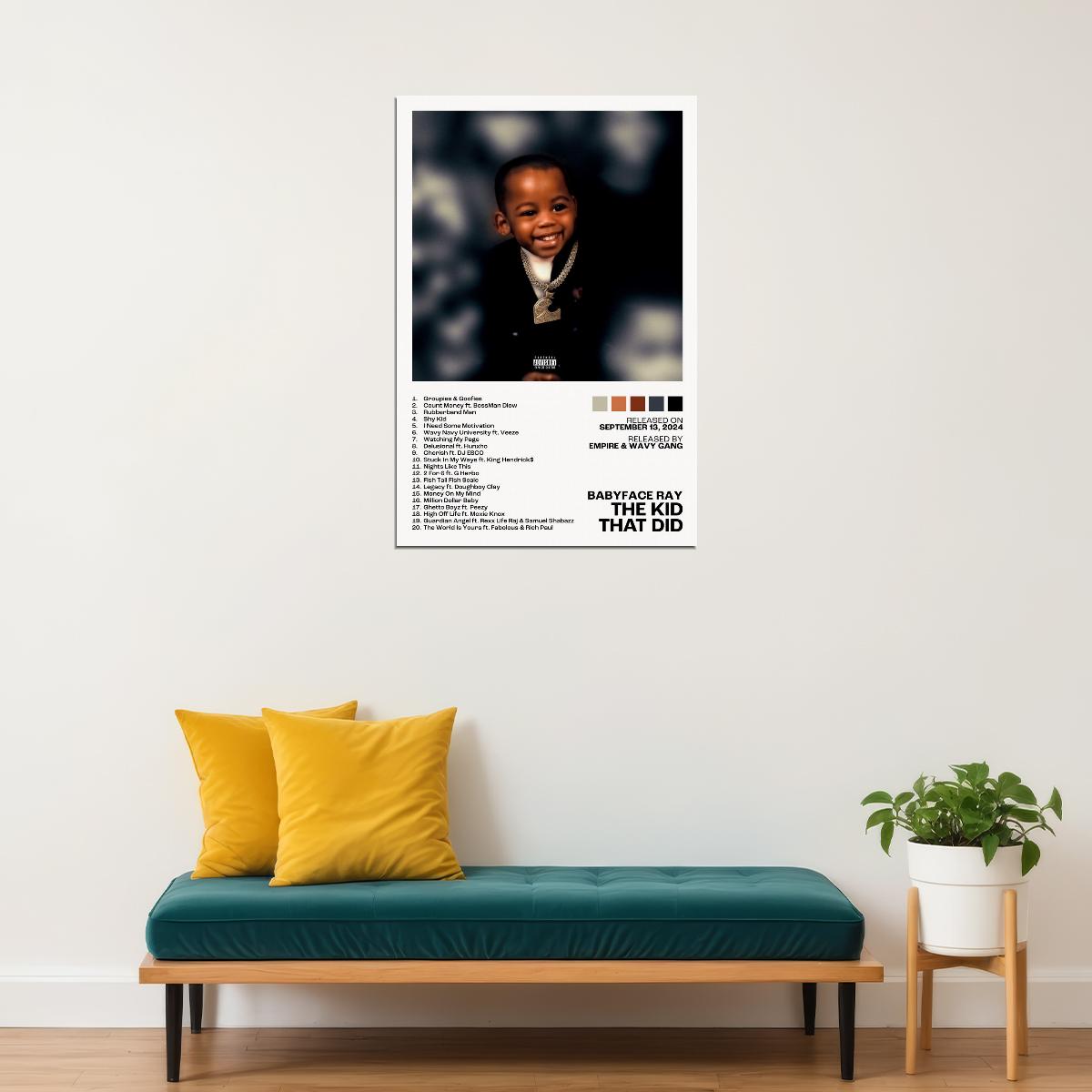 Babyface Ray The Kid That Did Album Cover Music Poster Rap Home Decor For Living Room Hip-Hop Aesthetic Rapper Album Wall Art Records Poster Wall Decor For Bedroom - xonomax