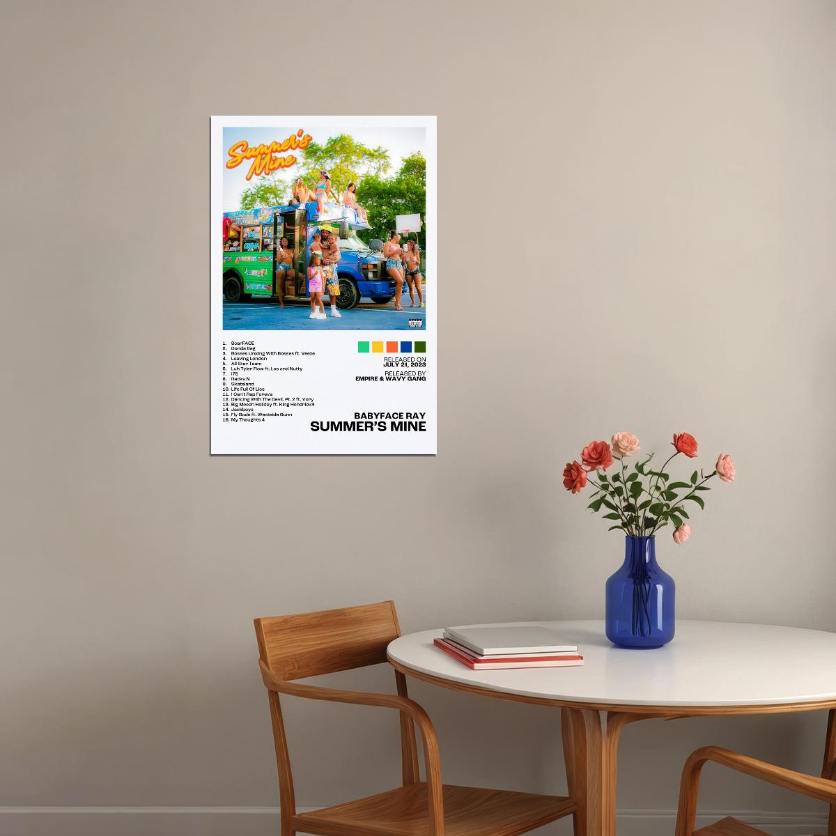 Babyface Ray Summer’s Mine Album Cover Music Poster Rap Home Decor For Living Room Hip-Hop Aesthetic Rapper Album Wall Art Records Poster Wall Decor For Bedroom - xonomax