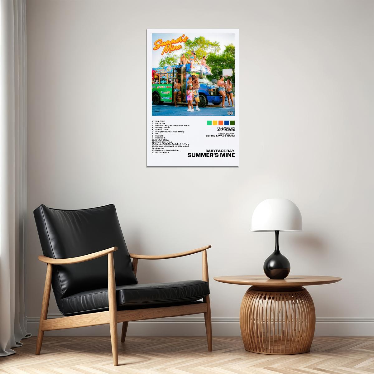 Babyface Ray Summer’s Mine Album Cover Music Poster Rap Home Decor For Living Room Hip-Hop Aesthetic Rapper Album Wall Art Records Poster Wall Decor For Bedroom - xonomax