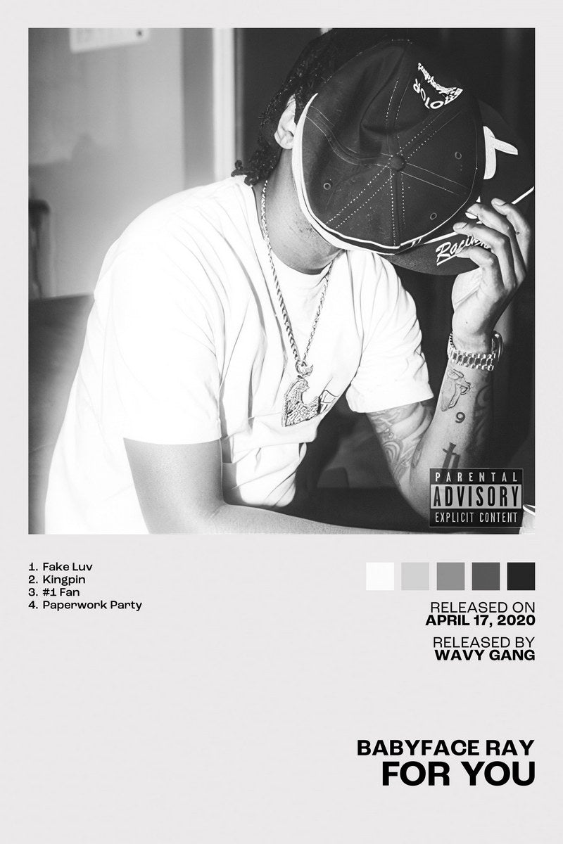 Babyface Ray For You Album Cover Music Poster Rap Home Decor For Living Room Hip-Hop Aesthetic Rapper Album Wall Art Records Poster Wall Decor For Bedroom - xonomax