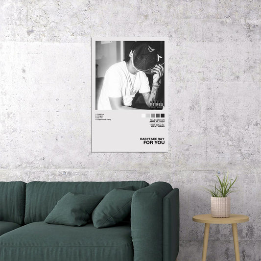 Babyface Ray For You Album Cover Music Poster Rap Home Decor For Living Room Hip-Hop Aesthetic Rapper Album Wall Art Records Poster Wall Decor For Bedroom - xonomax