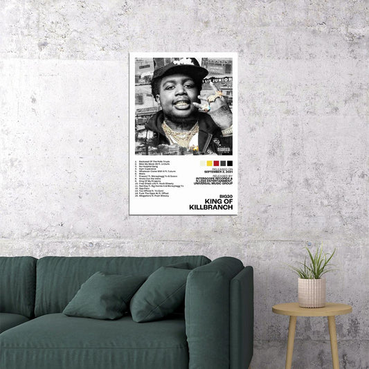 BIG30 King Of Killbranch Album Cover Music Poster Rap Home Decor For Living Room Hip-Hop Aesthetic Rapper Album Wall Art Records Poster Wall Decor For Bedroom - xonomax