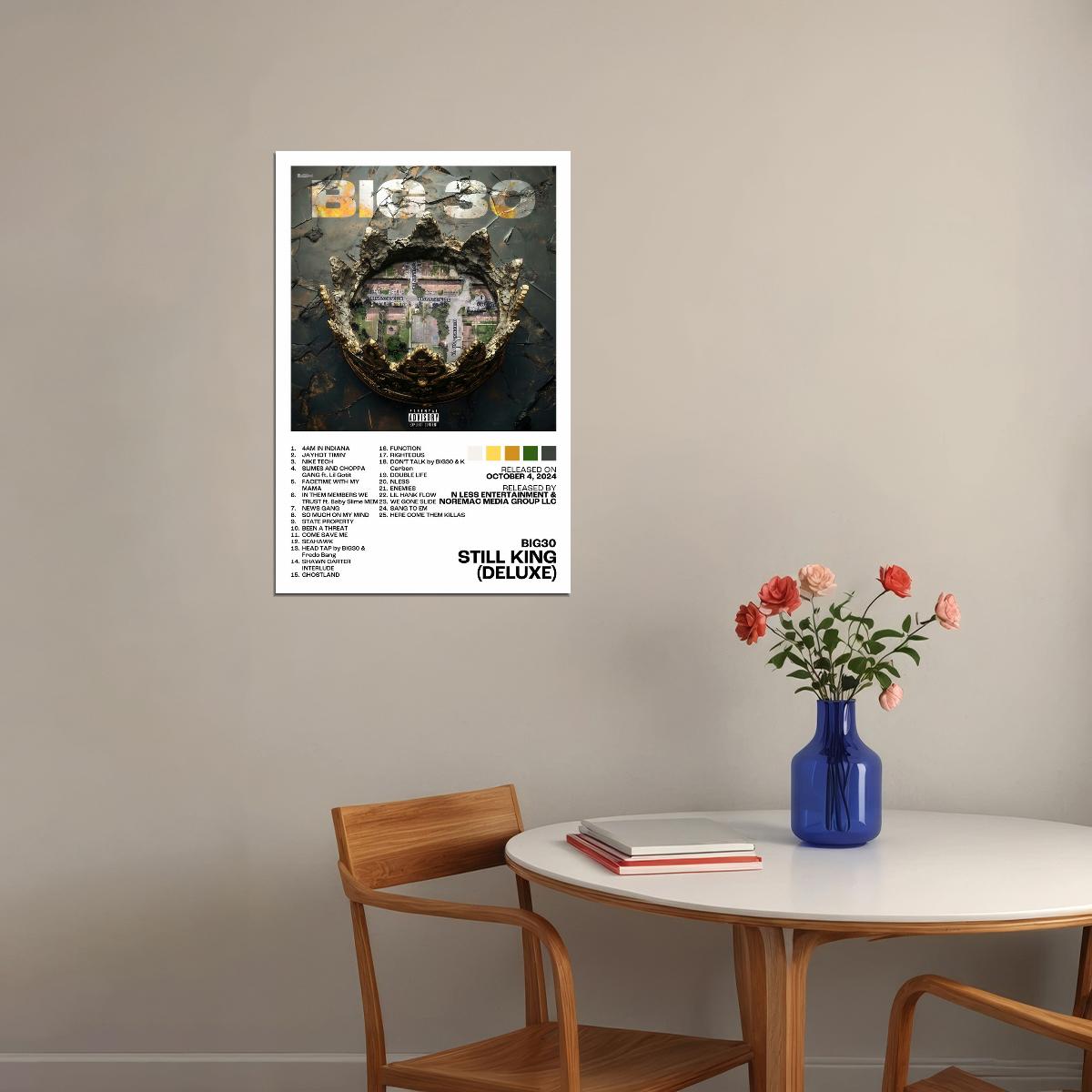 BIG30 Still King (Deluxe) Album Cover Music Poster Rap Home Decor For Living Room Hip-Hop Aesthetic Rapper Album Wall Art Records Poster Wall Decor For Bedroom - xonomax
