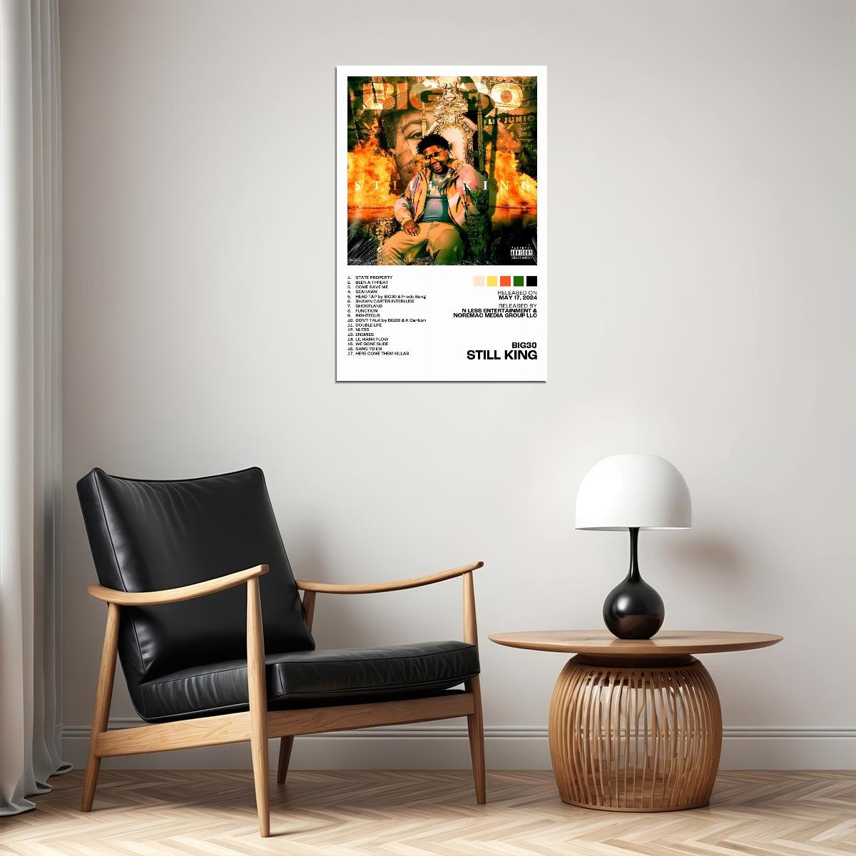 BIG30 Still King Album Cover Music Poster Rap Home Decor For Living Room Hip-Hop Aesthetic Rapper Album Wall Art Records Poster Wall Decor For Bedroom - xonomax