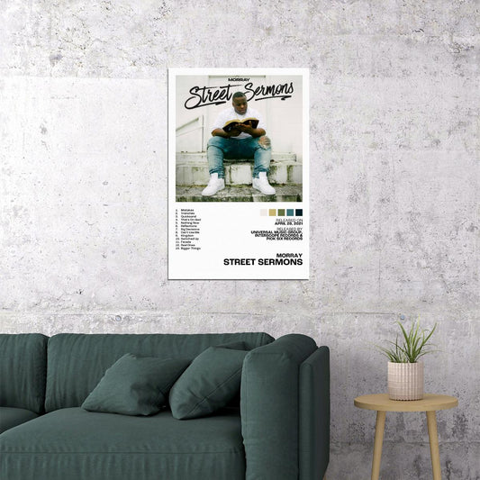 Morray Street Sermons Album Cover Music Poster Rap Home Decor For Living Room Hip-Hop Aesthetic Rapper Album Wall Art Records Poster Wall Decor For Bedroom - xonomax