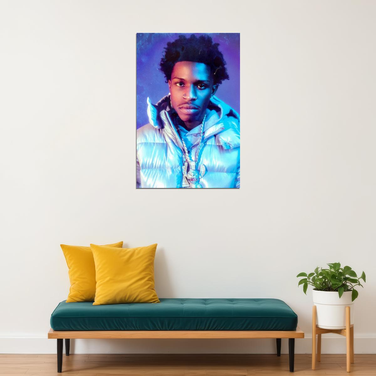 Quando Rondo Rapper Music Poster Dynamic Urban Style Hip-Hop Aesthetic Wall Art Cool Street Vibes for Modern Decor Rap Culture Room Perfect for True Hip-Hop Fans - xonomax