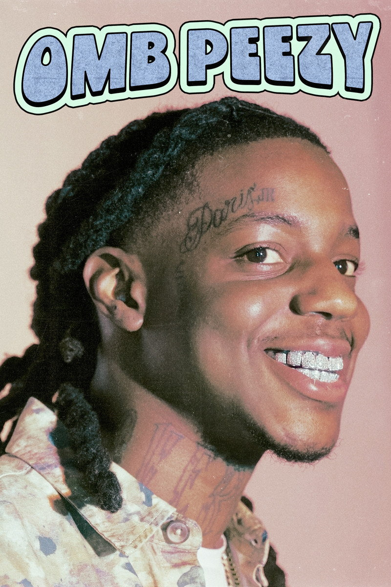 OMB Peezy Rapper Music Poster Vibrant Hip-Hop Aesthetic Urban Wall Art Cool Street Style Modern Room Decor for Rap Culture Enthusiasts and Fans - xonomax