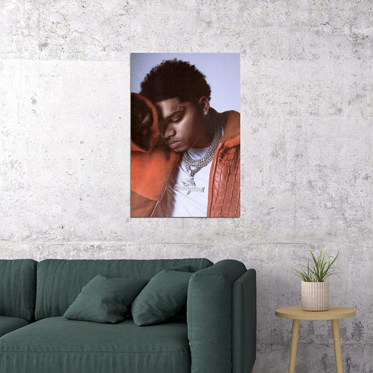 NoCap Rapper Music Poster Gritty Urban Aesthetic Bold Colors Hip-Hop Wall Art Iconic Rap Style Room Decor for True Rap Lovers Perfect for Rap Fans - xonomax