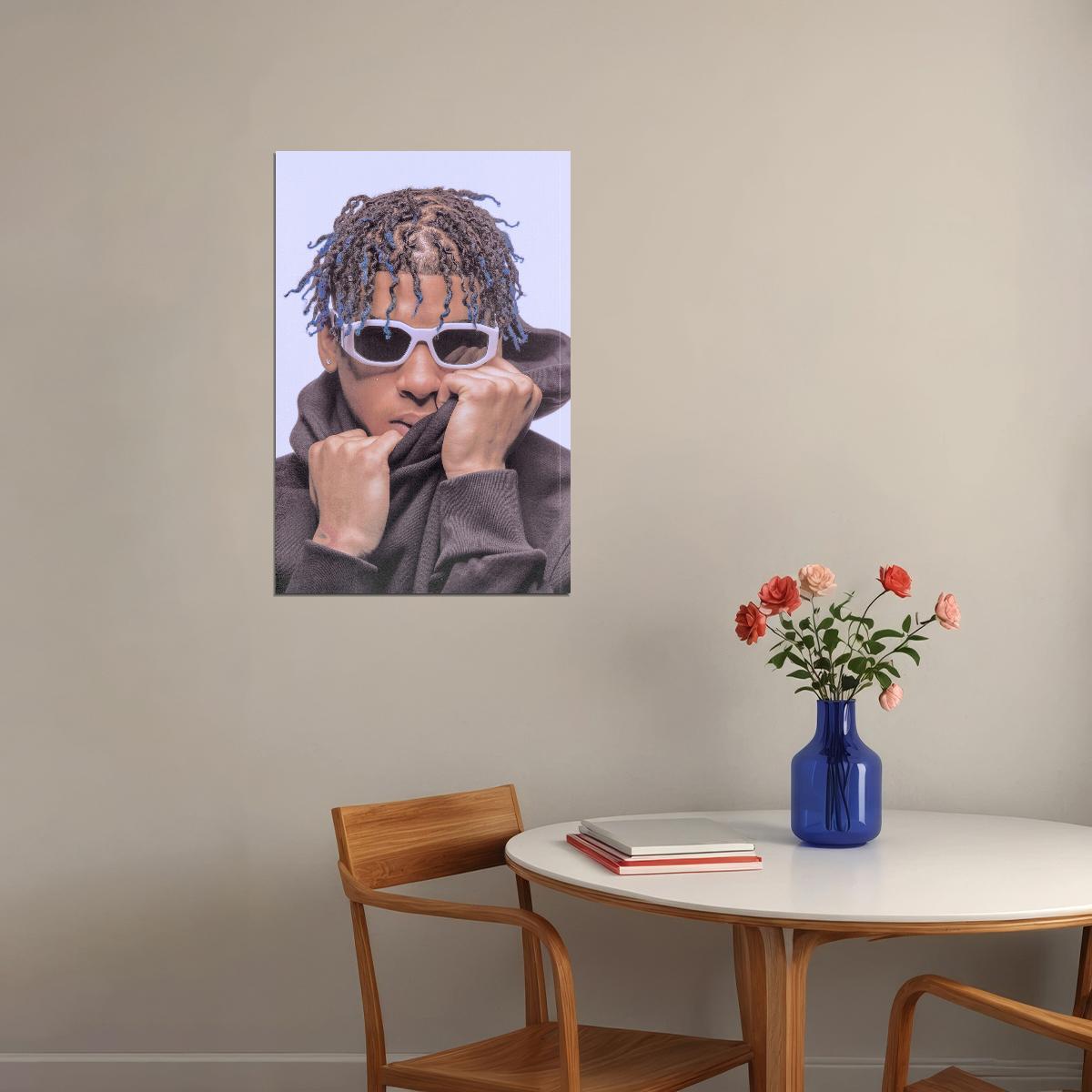 NLE Choppa Rapper Music Poster Hip-Hop Aesthetic Vibrant Street Style Wall Art Urban Culture Decor for Modern Rap Fans Bedroom Gift Perfect Rap Vibe Decor - xonomax