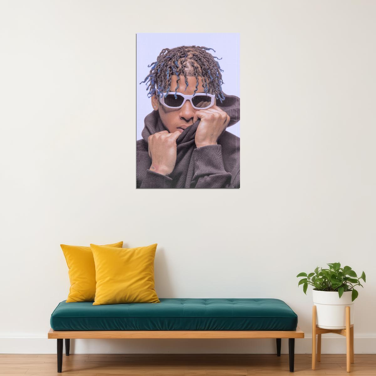 NLE Choppa Rapper Music Poster Hip-Hop Aesthetic Vibrant Street Style Wall Art Urban Culture Decor for Modern Rap Fans Bedroom Gift Perfect Rap Vibe Decor - xonomax
