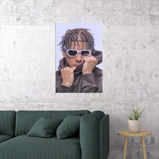 NLE Choppa Rapper Music Poster Hip-Hop Aesthetic Vibrant Street Style Wall Art Urban Culture Decor for Modern Rap Fans Bedroom Gift Perfect Rap Vibe Decor - xonomax