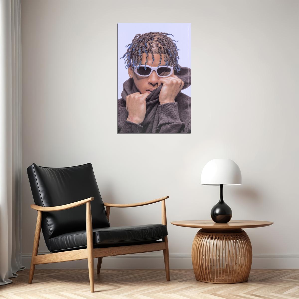 NLE Choppa Rapper Music Poster Hip-Hop Aesthetic Vibrant Street Style Wall Art Urban Culture Decor for Modern Rap Fans Bedroom Gift Perfect Rap Vibe Decor - xonomax
