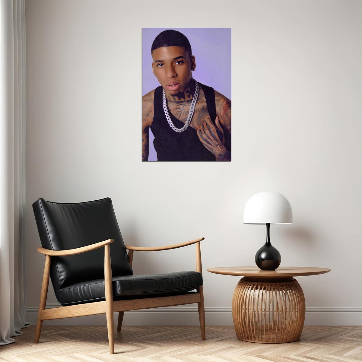 NLE Choppa Rapper Music Poster Iconic Urban Aesthetic Hip-Hop Wall Art Street Style Decor for Rap Culture Fans Room Gift Perfect for Music Lovers - xonomax