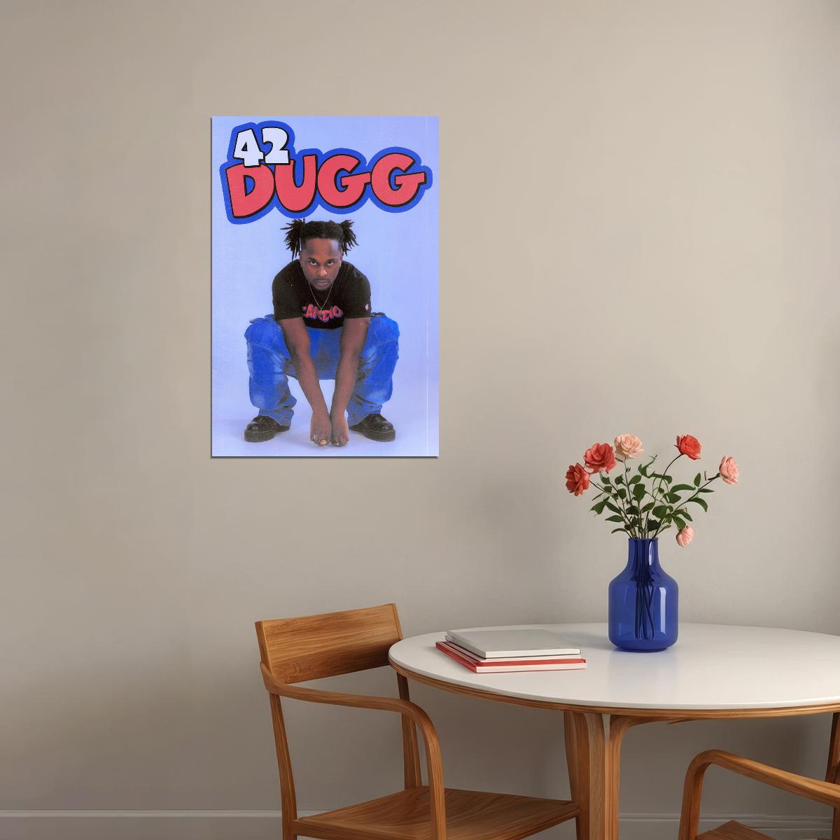 42 Dugg Rapper Music Poster Classic Retro Old-School Hip-Hop Aesthetic Urban Wall Art Street Style Room Decor for Rap Lovers Iconic Rap Culture Vibes Perfect Gift - xonomax