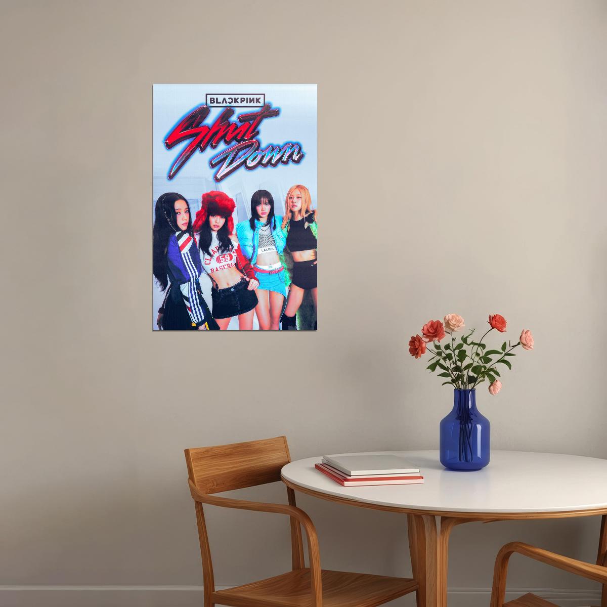 Blackpink Shut Down Poster Kpop Girl Group Wall Art Korean Music Print Trendy Aesthetic Room Decor Y2k Core Kpop Merch Gift For Fans Cool Wall Decor For Bedroom - xonomax