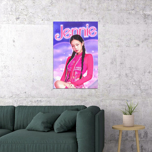 Jennie Blackpink Poster Kpop Idol Hot Pink Aesthetic Wall Art Cute Coquette Print Korean Pop Trendy Room Decor Y2k Core Soft Girl Kpop Merch Gift Idea For Fans Barbiecore Wall Decor - xonomax