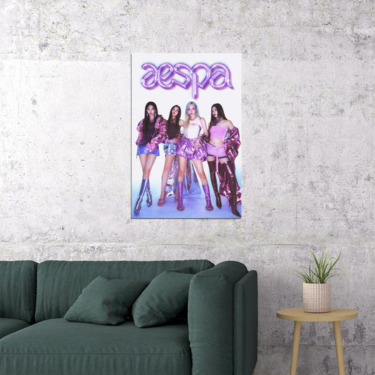 Aespa Karina Winter Giselle Ningning Supernova Kpop Music Poster Girl Group Wall Art Korean Pop Music Print Trendy Y2k Aesthetic Room Decor Kpop Merch For Fans Kawaii Aesthetic - xonomax