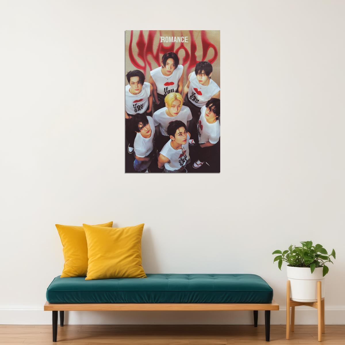 Enhypen Jungwon Heeseung Jay Jake Sunghoon Sunoo Ni-Ki Album Romance Untold Concept Photo Music Poster K-Pop Home Decor For Living Room Aesthetic Kpop Male Boys Group Boy Band - xonomax