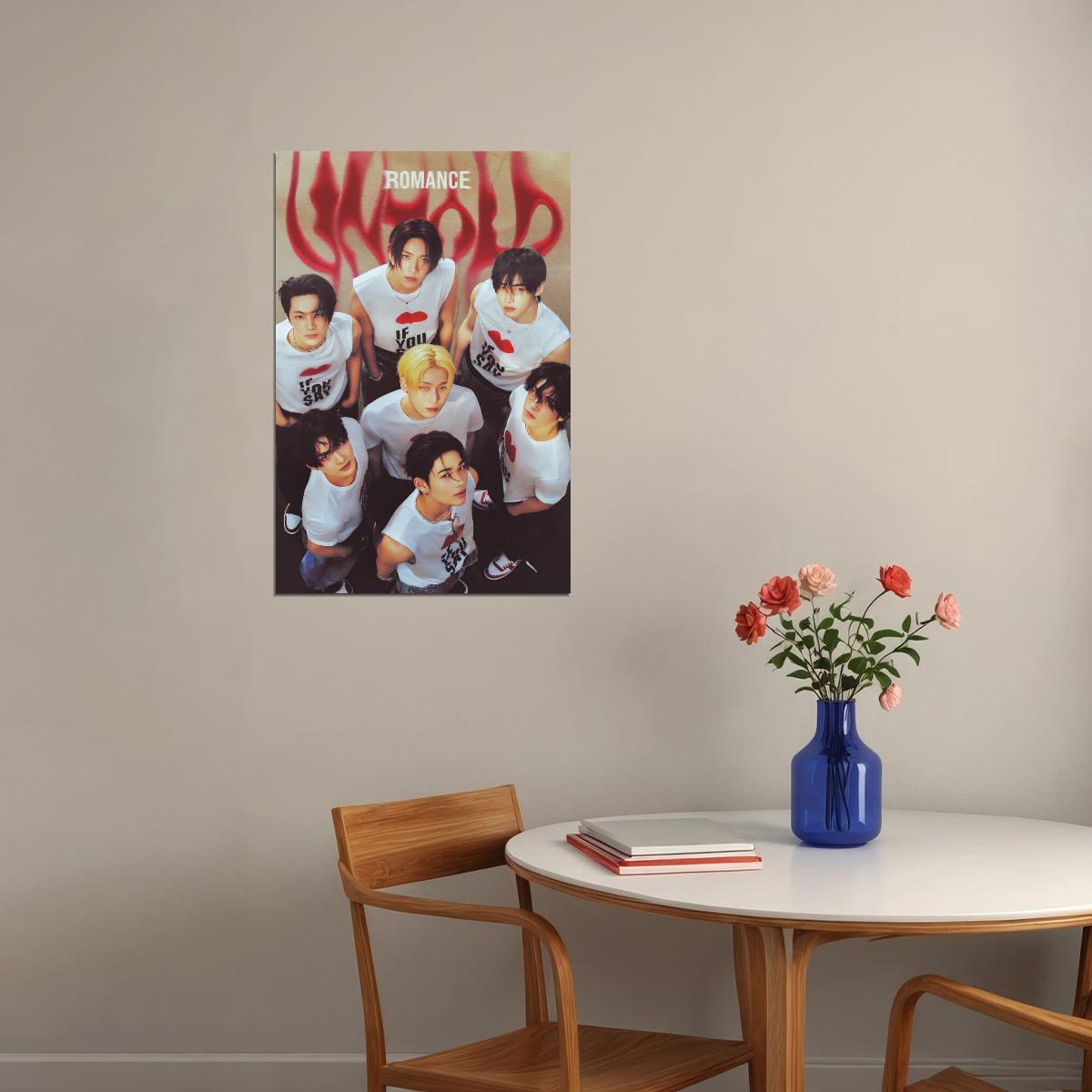 Enhypen Jungwon Heeseung Jay Jake Sunghoon Sunoo Ni-Ki Album Romance Untold Concept Photo Music Poster K-Pop Home Decor For Living Room Aesthetic Kpop Male Boys Group Boy Band - xonomax